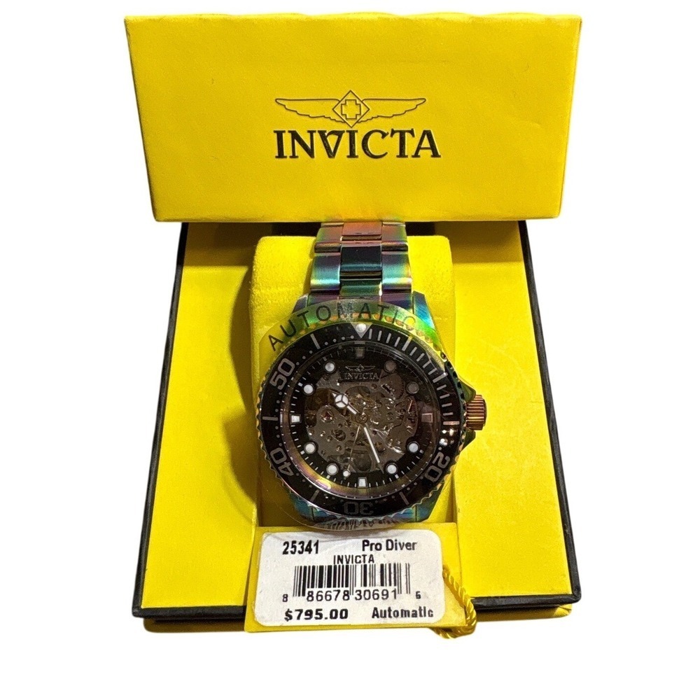Invicta 25341 ProDiver Automatic Skeleton Dial Rainbow Stainless Steel Men Watch